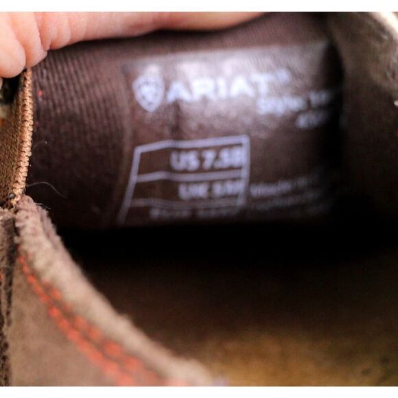 Ariat BROWN SUEDE MULTICOLOR TAPESTRY ROUND TOE COMFORT LOAFER FLATS SHOES 7.5 - Picture 11 of 11